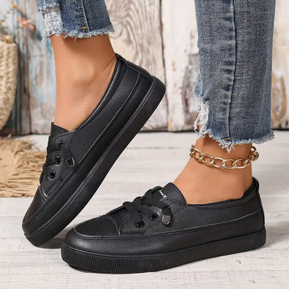 Dames Instappers Comfortabel Leer Bruin Casual Stijl