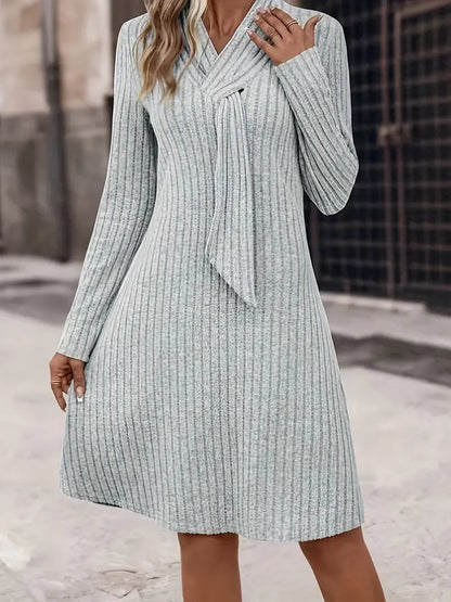 Dames Jurk Lange Mouwen Gebreid Elegance