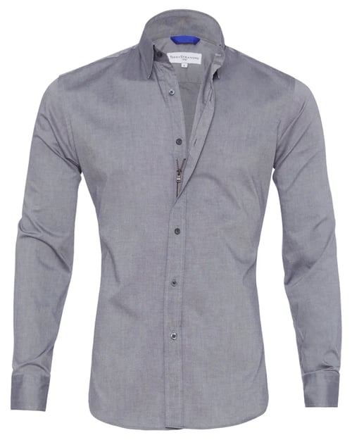 Heren Overhemd Slim Fit Stretch met Ritssluiting