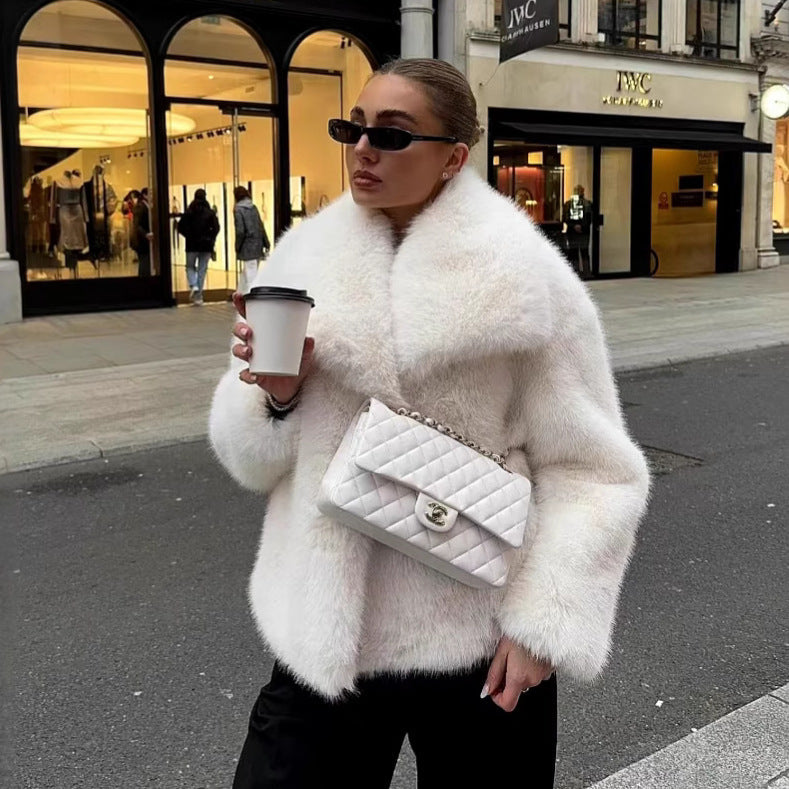 Dames Faux Fur Jas Luxe Imitatie Bont Stijlvol