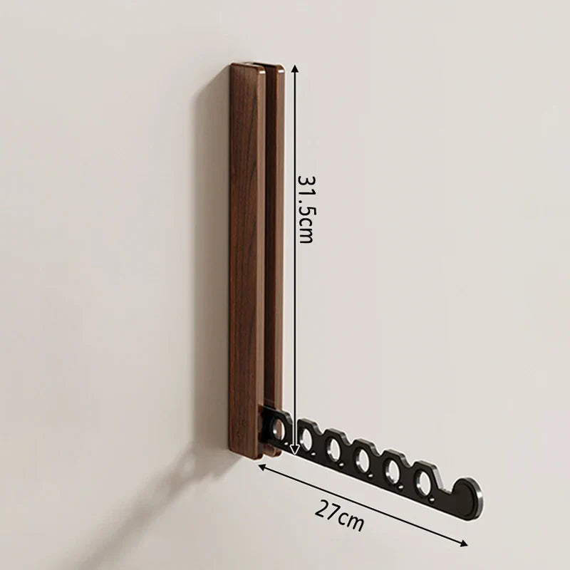 Inklapbare Houten Wandkapstok Ruimtebesparend Design 31,5×27 cm Zwart Wit Flur Slaapkamer Gästezimmer