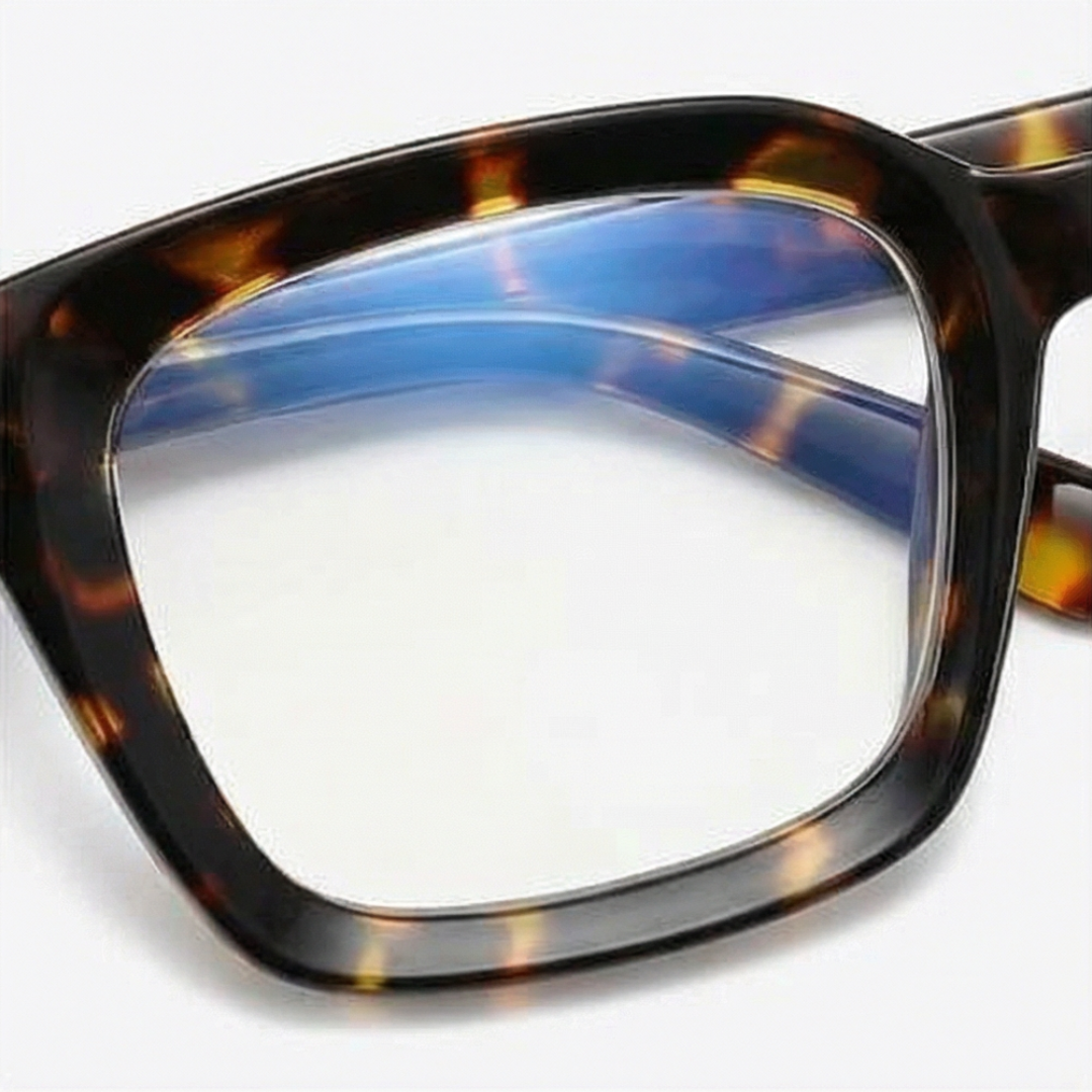 Oversized Leesbril met Schildpaddenmotief – Bluelight Filter & Veermechanisme