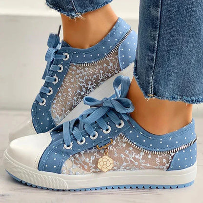Vrouwenschoenen Plat met Kanten Rand Leer