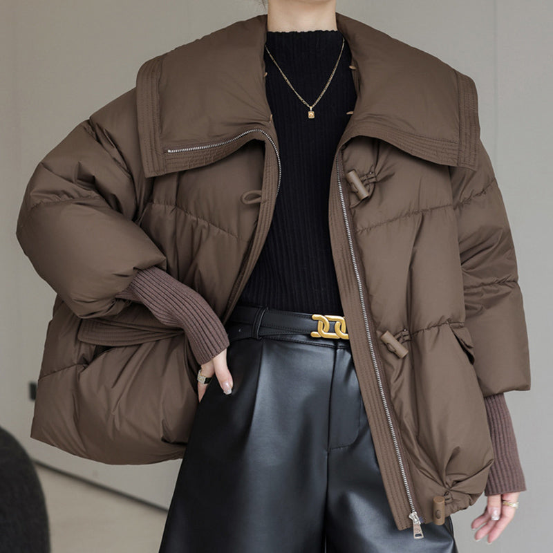 Dames Pufferjas Warm Imitatiebontkraag Stijlvolle Winterjas