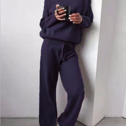 Dames Joggingset met Coltrui en Rechte Broek Comfortabel Casual
