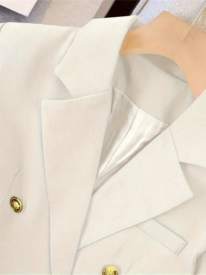Dames Blazer Slim Fit met Gouden Knopen Elegant