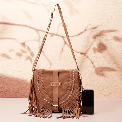 Kleine Crossbody Tas voor Dames met Kwastje Stijlvol