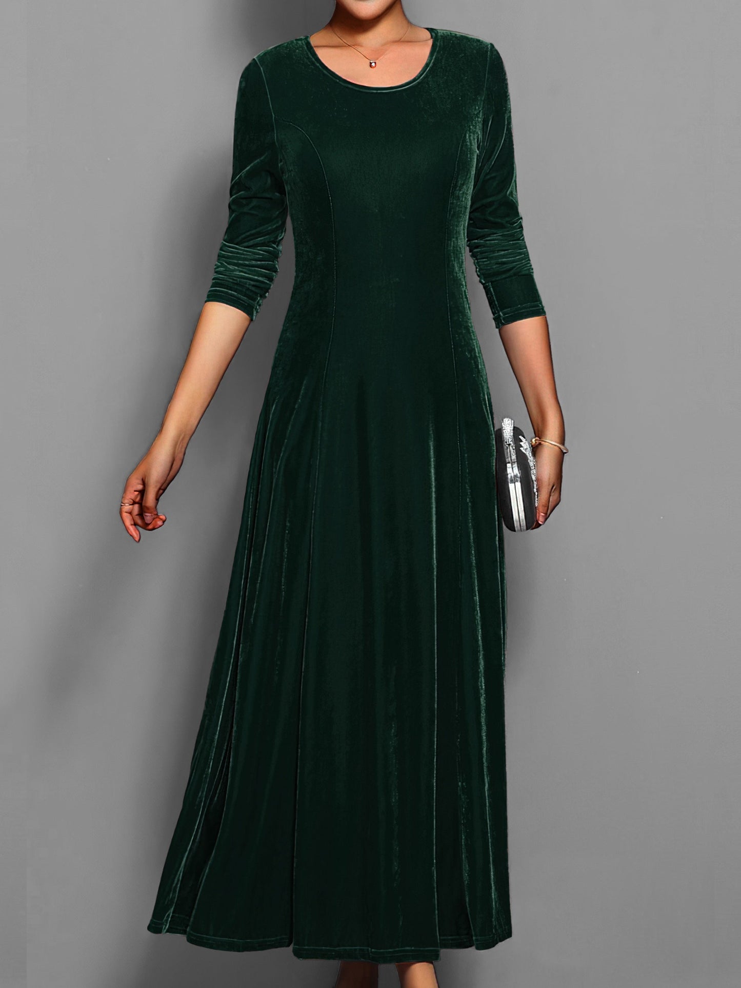Dames Midi Jurk Lange Mouwen Effekleur Herfst Collectie
