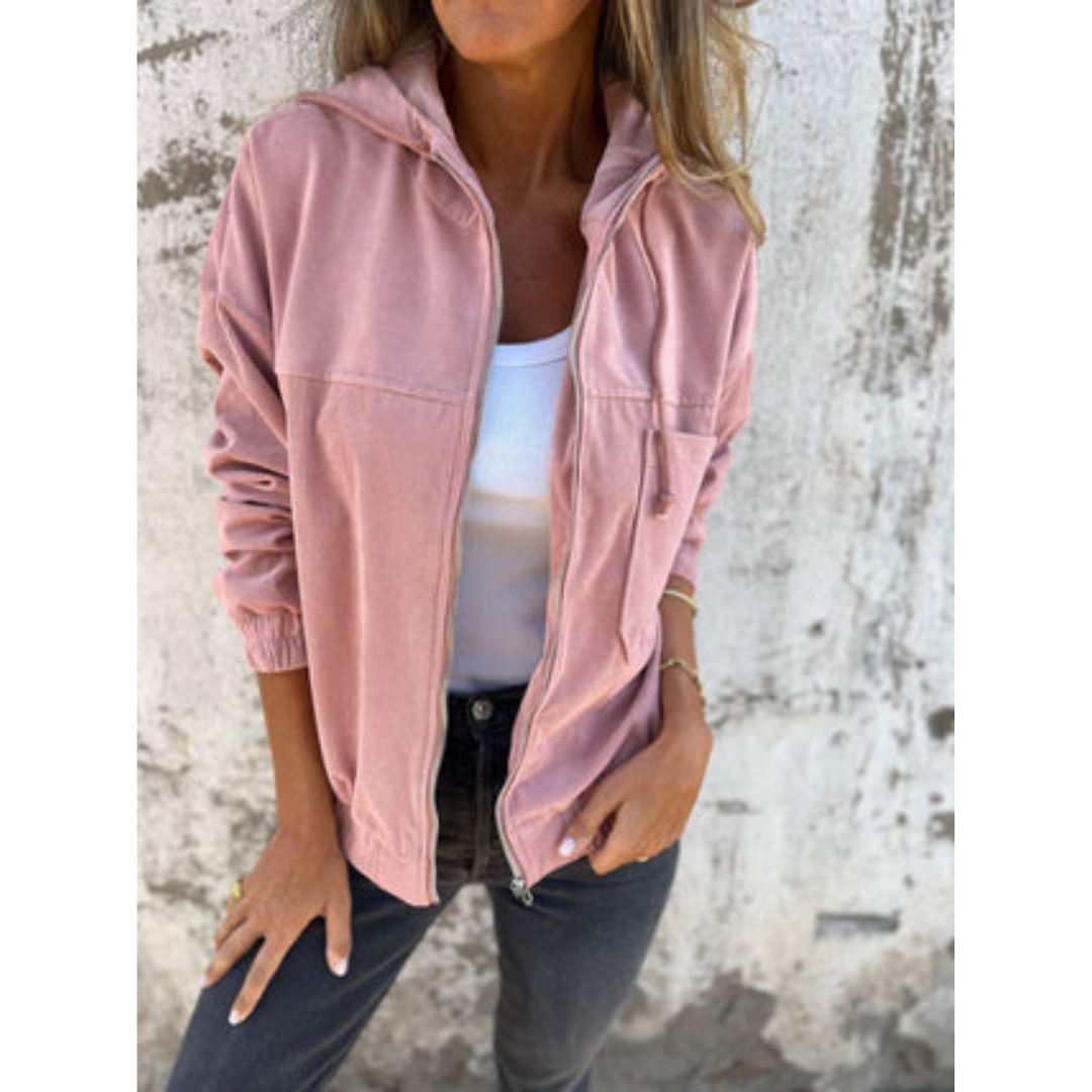 Dames Hoodie Met Rits Comfortabele Trui Modern Design