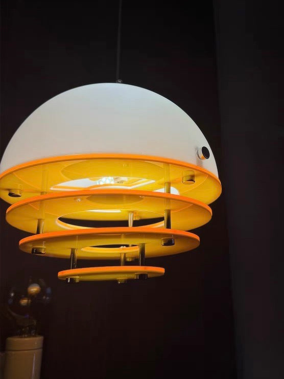 Stijlvolle Hanglamp Bauhaus Design Oranje-Wit Sfeerverlichting voor Moderne Interieurs