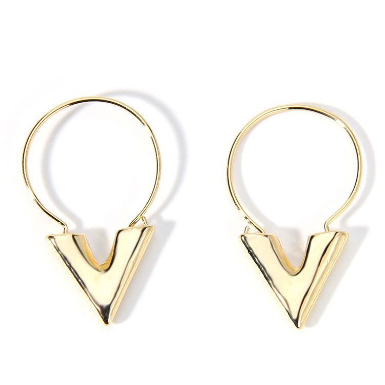 Dames Oorbellen Zilver Modern V-Vorm