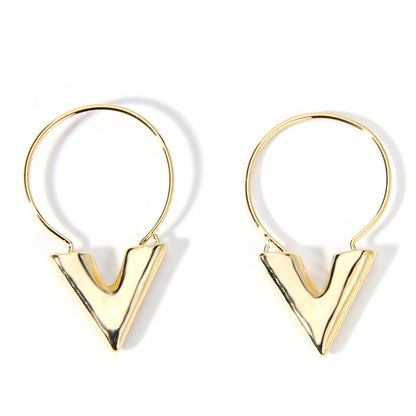 Dames Oorbellen Zilver Modern V-Vorm