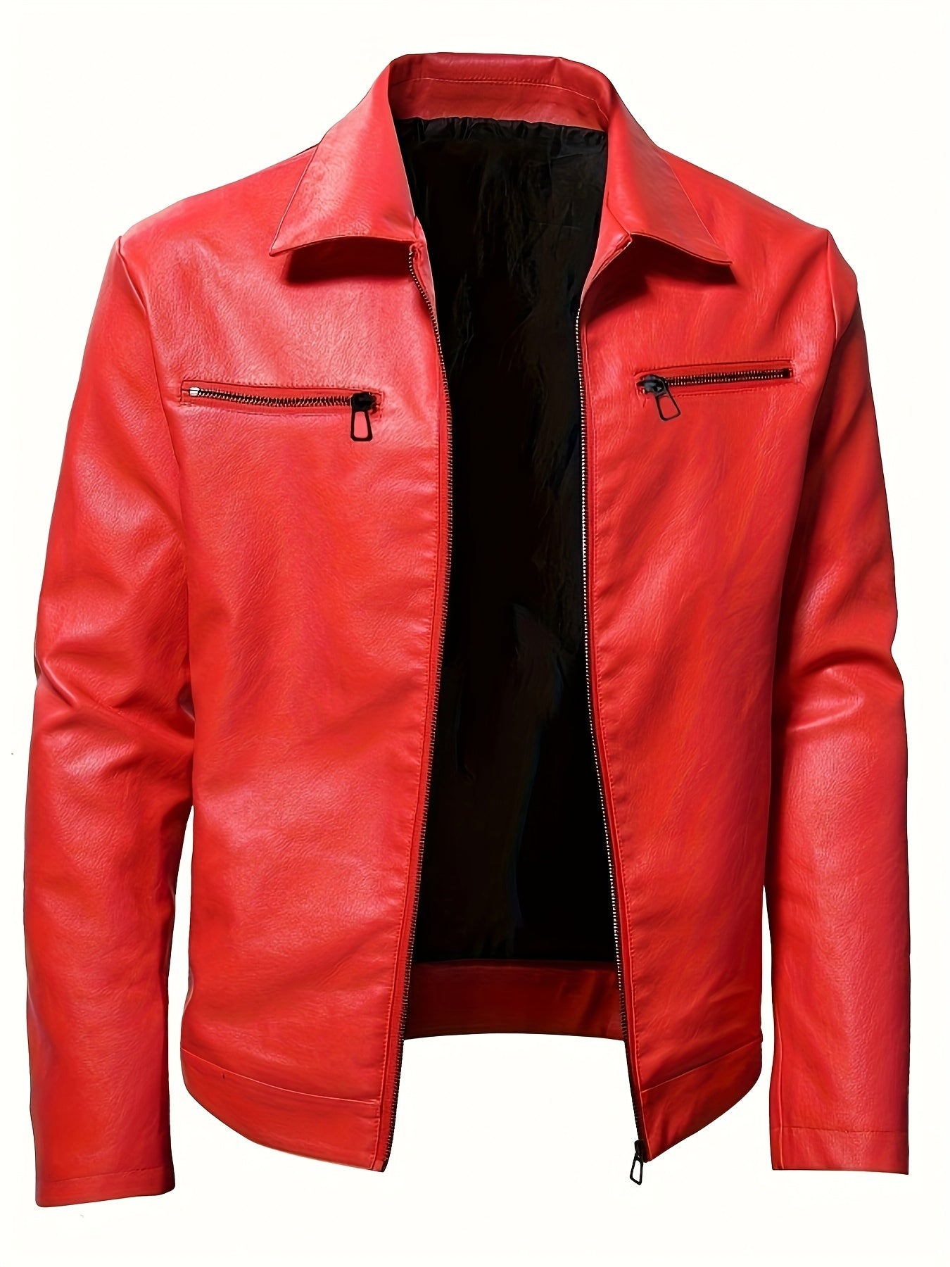 Leren Jas Elegant Zwarte Heren
