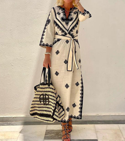 Zomerjurk Kaftan met Ceintuur Voor Vrouw - StudioMarella