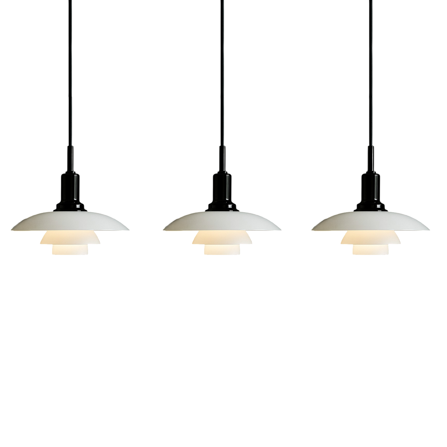 Deense design hanglamp 2/3 koppen glas metaal goud eetkamer keuken eiland Scandinavisch minimalistisch