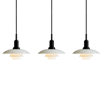 Deense design hanglamp 2/3 koppen glas metaal goud eetkamer keuken eiland Scandinavisch minimalistisch