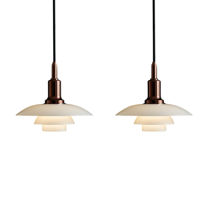 Deense design hanglamp 2/3 koppen glas metaal goud eetkamer keuken eiland Scandinavisch minimalistisch
