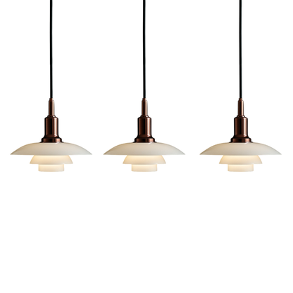 Deense design hanglamp 2/3 koppen glas metaal goud eetkamer keuken eiland Scandinavisch minimalistisch