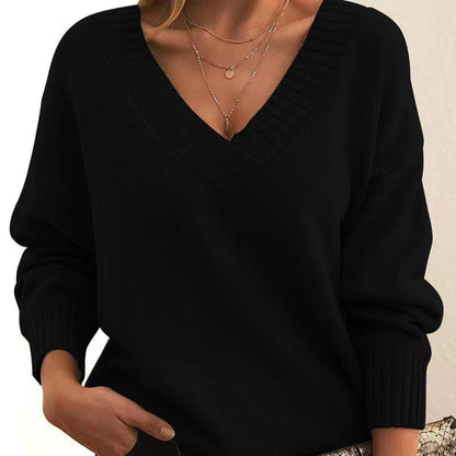 Dames Trui Gebreid V-hals Elegante Basisstijl