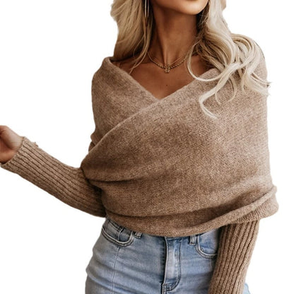 Dames Trui Off-shoulder Zacht Gebreid Stijlvolle Look