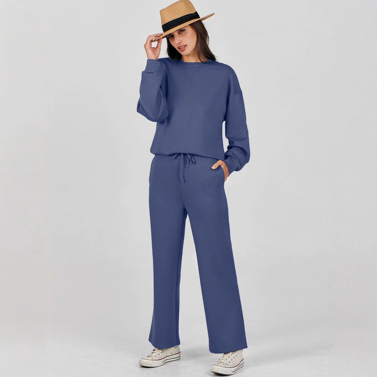 Dames Sweater Set Lange Mouwen Zacht Tweedelig Comfort
