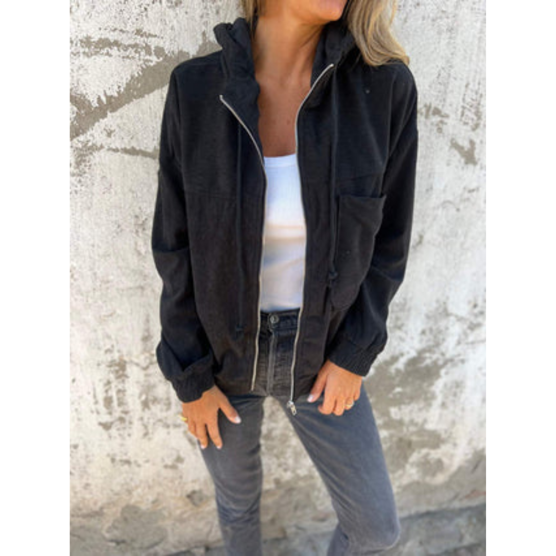 Dames Hoodie Met Rits Comfortabele Trui Modern Design