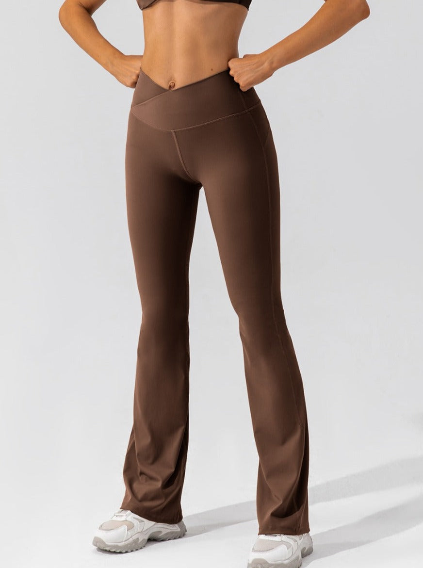 Hoge Taille Flared Legging met Kruisband voor Vrouw