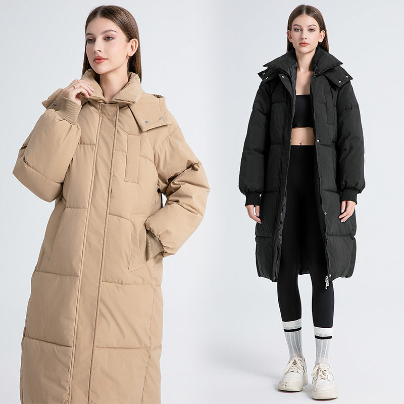 Dames Winterjas Lange Gewatteerde Warme Parka met Capuchon