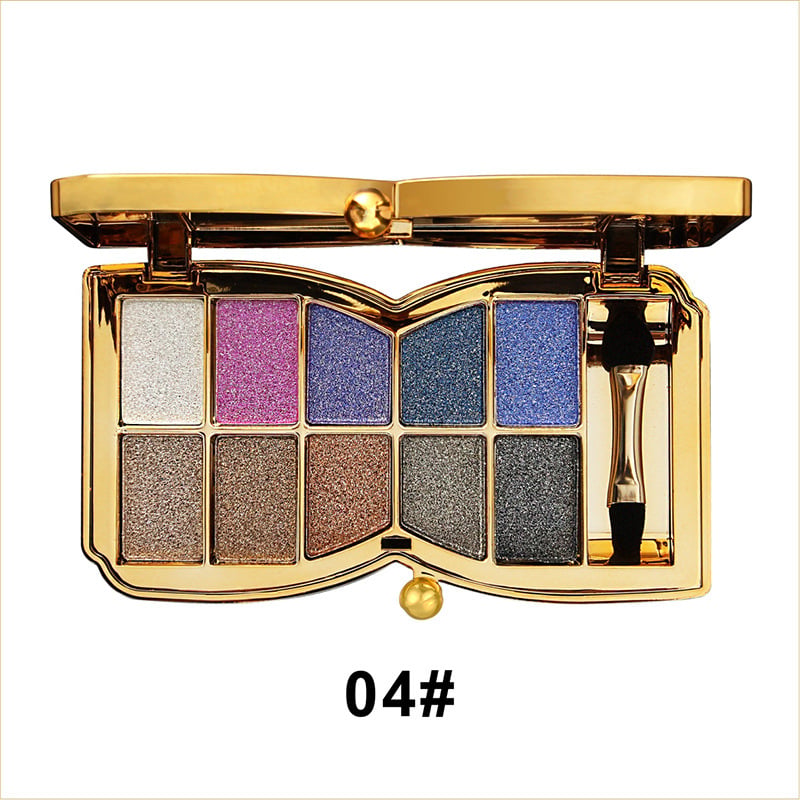 10-Kleurige Glitteroogschaduw Palet – Hoogglans Shimmer Poeder Make-up voor Glamoureuze Oogmake-up – Intense Pigmentatie