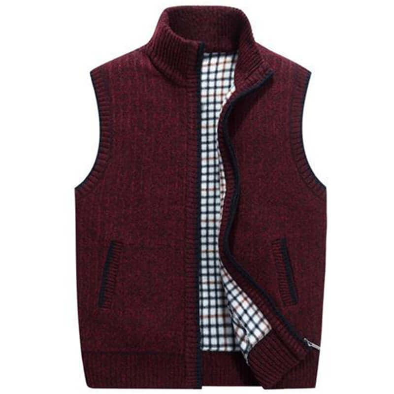 Heren Vest Ge-breid Opstaande Kraag Warm & Stijlvol