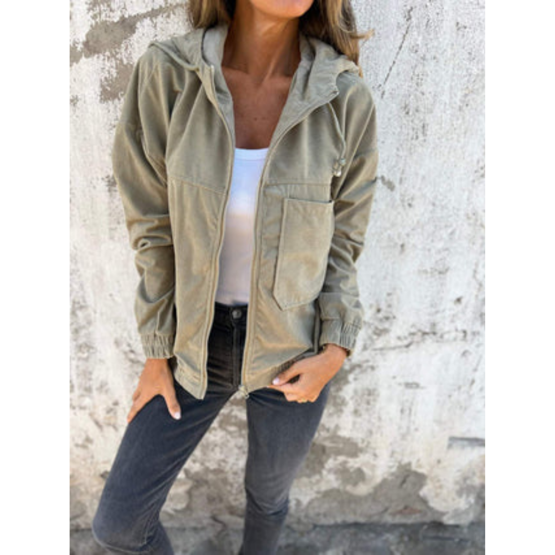 Dames Hoodie Met Rits Comfortabele Trui Modern Design