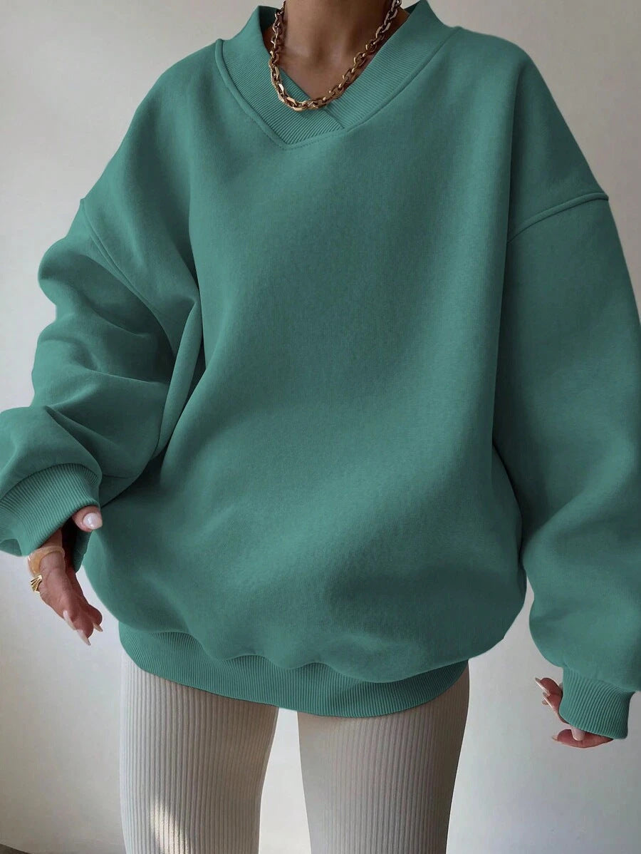 Dames Trui Geel V-Hals Elegante Stijl