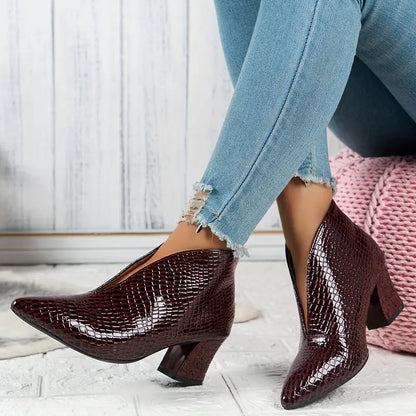 Vrouwelijke Laarzen Slip-On Lage Hak voor Dames