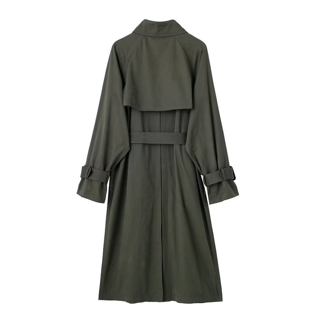 Dames Trenchcoat Lange Voorjaarsjas met Ceintuur Trendy Look