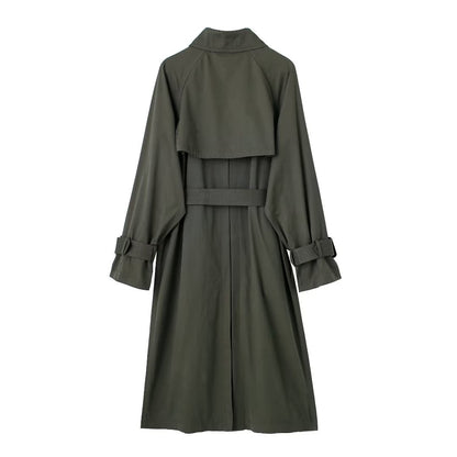 Dames Trenchcoat Lange Voorjaarsjas met Ceintuur Trendy Look