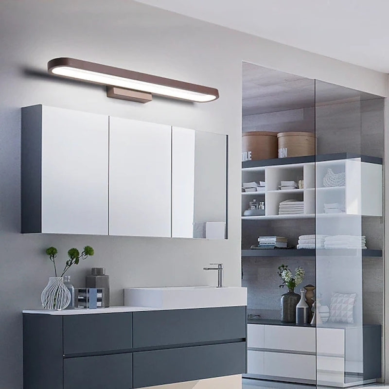 Wandlamp Spiegel Aluminium Siliconen Strip Zwart Koffibruin 40cm 60cm 80cm LED Badkamer