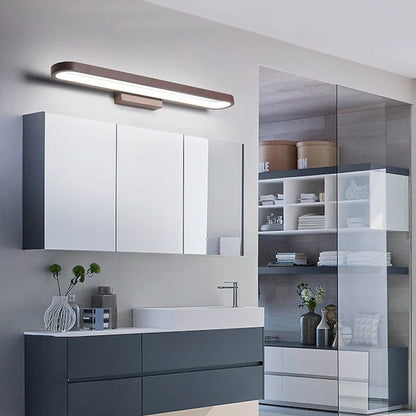 Wandlamp Spiegel Aluminium Siliconen Strip Zwart Koffibruin 40cm 60cm 80cm LED Badkamer