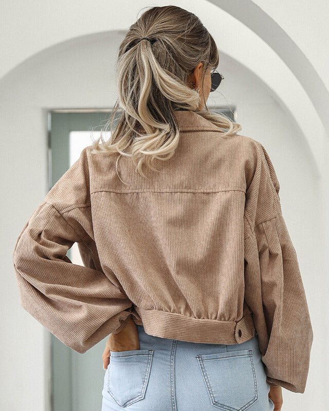 Dames Cropped Jack Corduroy Look Casual Stijl