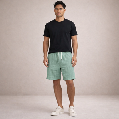 Korte Herenbroek Linnen Ademend Zomerbroek Casual Fit