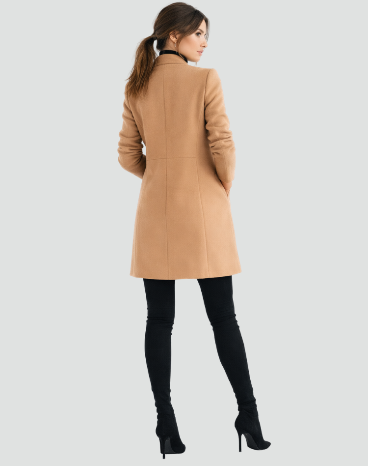 Damesjas Wollen Klassieke Ronde Hals Regular Fit