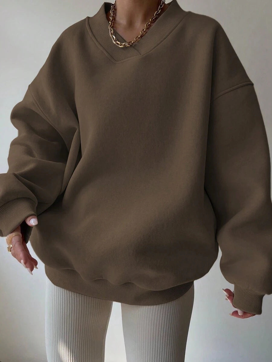 Dames Trui Geel V-Hals Elegante Stijl