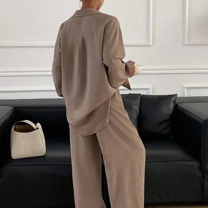 Dames Linnen Set Zomerse Casual Outfit