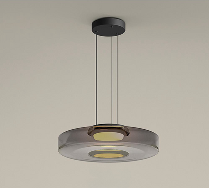 Zenor gelaagde hanglamp glas amber eetkamer woonkamer design verlichting modern gelaagd glaslamp