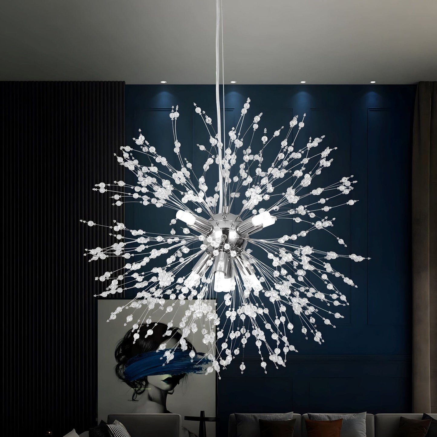 Moderne Kristallen Paardenbloem Kroonluchter Met G9 LED En Luxe Metaal Afwerking