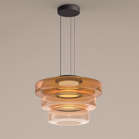 Hanglamp Glas Bauhaus Stijl LED 12W Rookgrijs Groen Amber 1-2-3 Lagen Woonkamer Keuken
