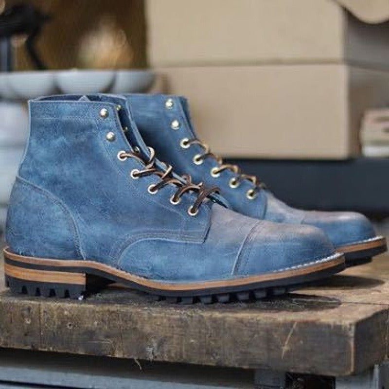 Heren Enkelhoge Veterschoenen met Gripzool en Stevige Zool
