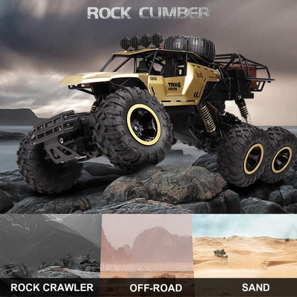 RC Monster Truck 6-Wiels Offroad met 2.4 GHz Afstandsbediening – Snelheid tot 52 km/u – Inclusief 2 Accu's voor Kinderen en RC-Fans