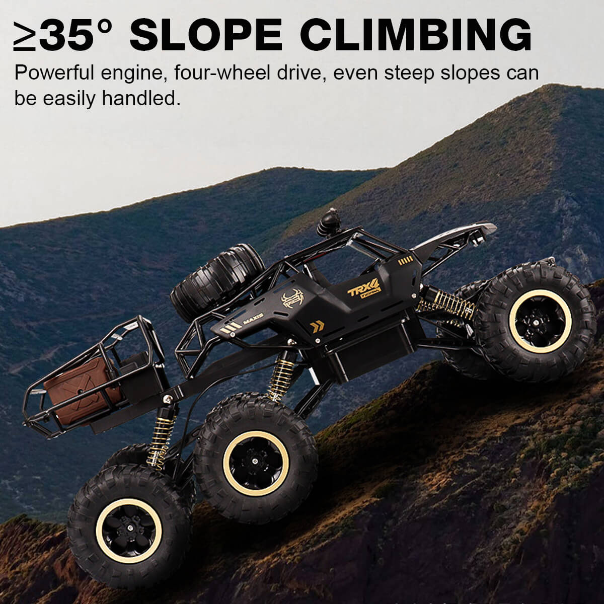 RC Monster Truck 6-Wiels Offroad met 2.4 GHz Afstandsbediening – Snelheid tot 52 km/u – Inclusief 2 Accu's voor Kinderen en RC-Fans