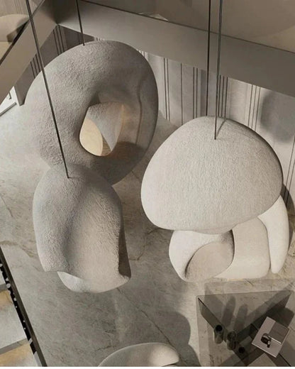 Organische Steen Hanglamp – Sculptural Elegantie voor Modern Interieur