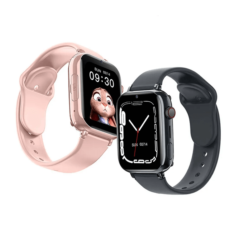 Slimme Kinderhorloge met 4G Videobellen en GPS-Tracking Roze Zwart Wit